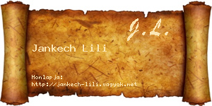 Jankech Lili névjegykártya